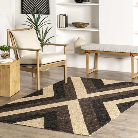 Nuloom Bretta Geometric Braided Jute Area Rug 5ft x 8ft SVGN06A-508